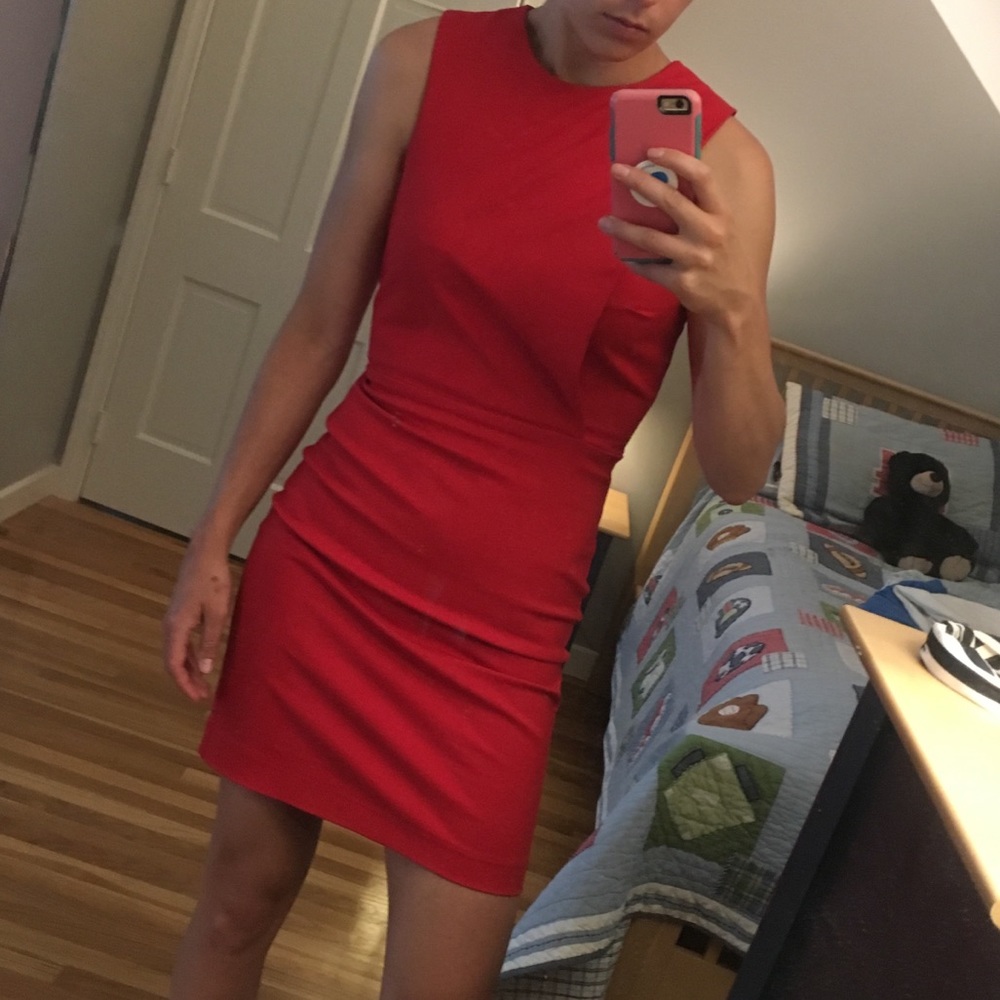 MANGO Red Bodycon Classy Dress